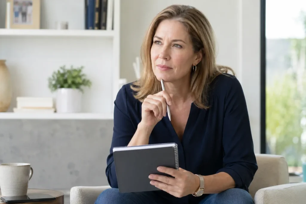 Person experiencing improved focus and mental clarity during daily routine