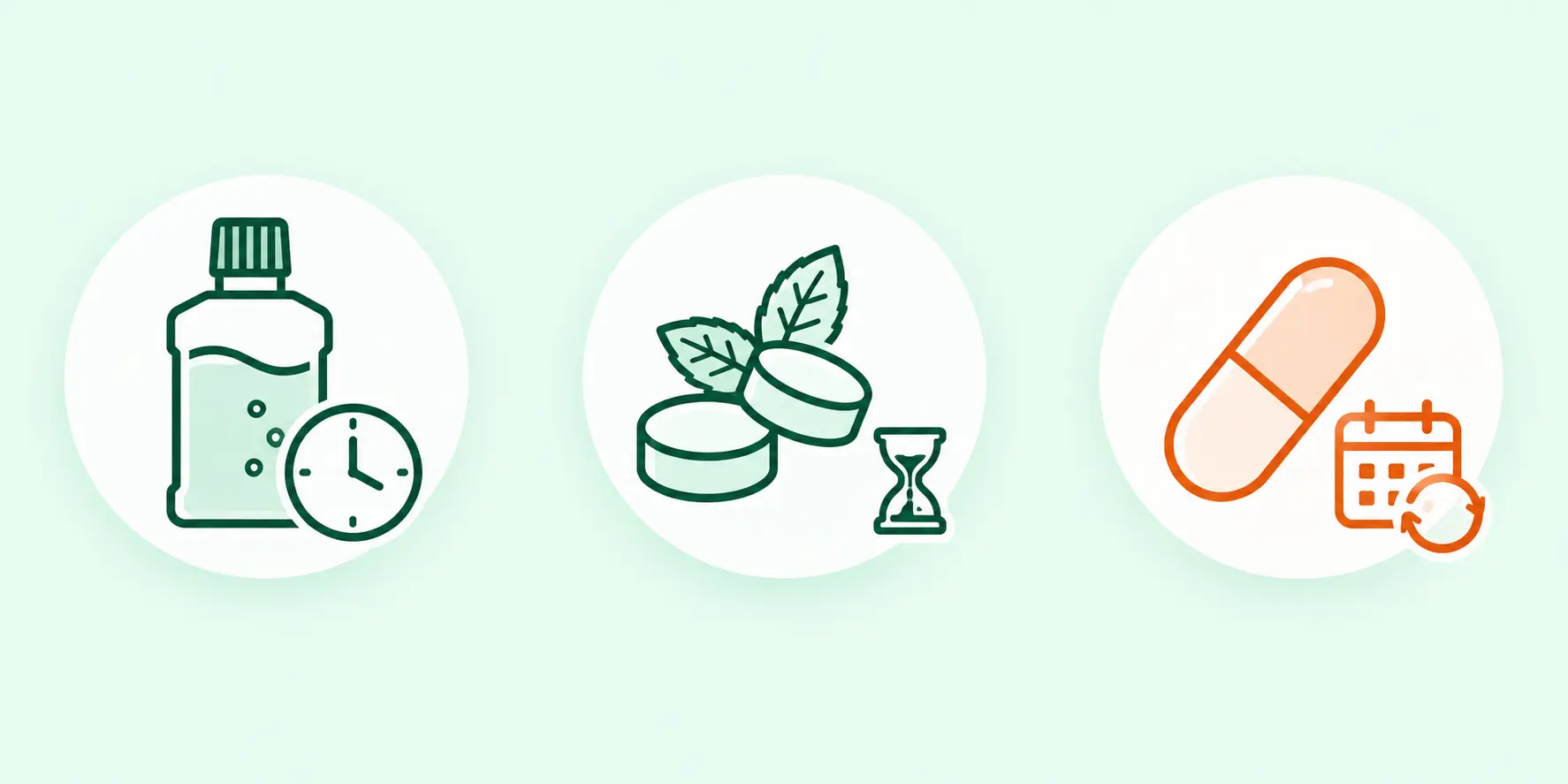 Comparison infographic: oral probiotics vs mouthwash vs mints for bad breath